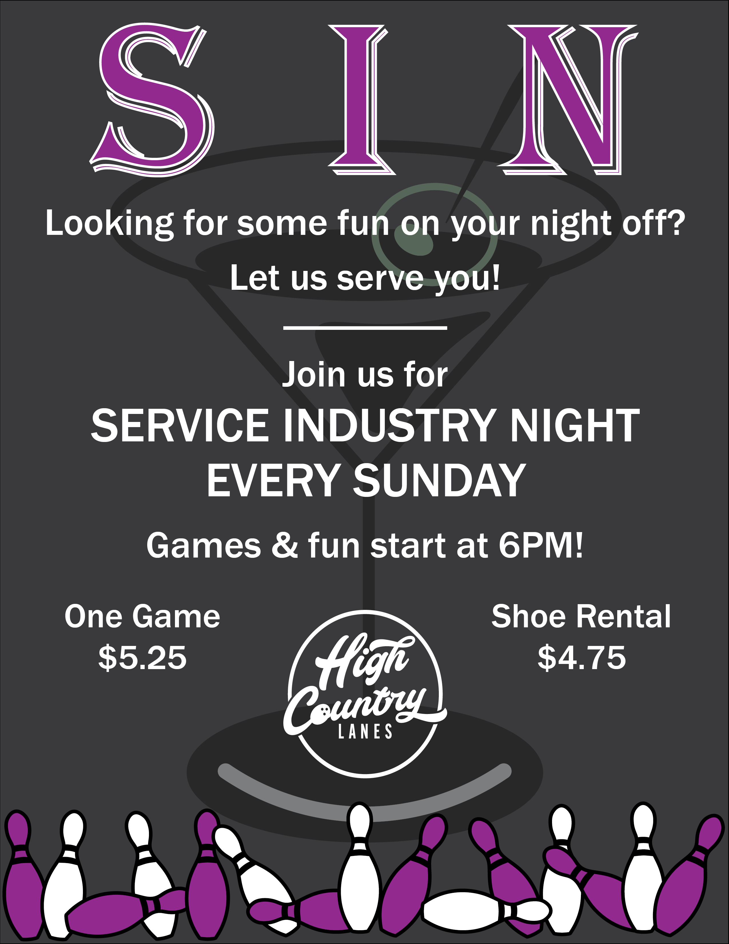 Service Industry Night High Country Lanes